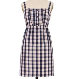 Maeve Clueless Preppy Academia plaid outshine sleeveless taffeta dress XS Y2K